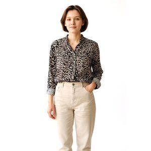 Laura Ashley Burnout Velvet Silk Blend Blouse Size 6 Flip Cuffs Goth Y2K